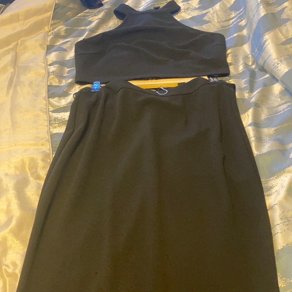 Black two-piece dressed